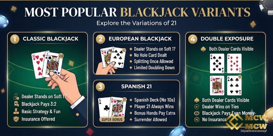Most Popular Blackjack Variants