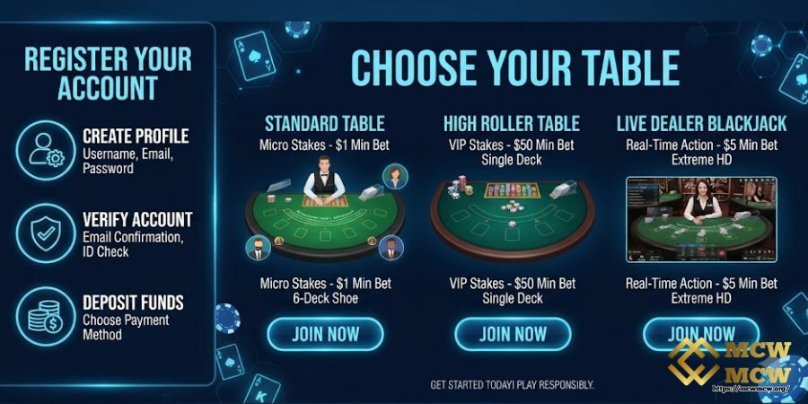 Register and Choose Your Table